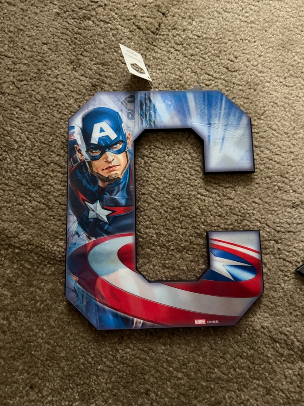 Marvel Captain America Letter Wall Art - Blue/Red/White